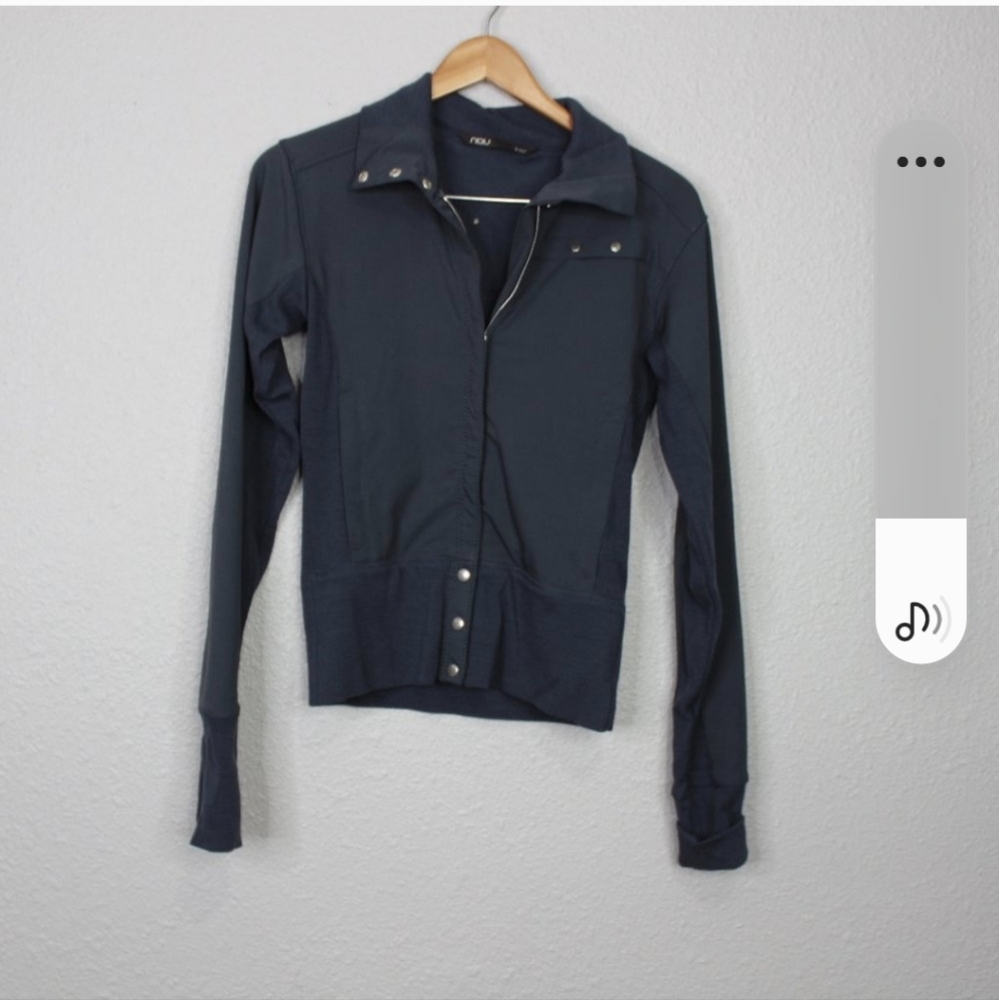 NAU Navy Blue Merino Wool Bomber Jacket sz Small